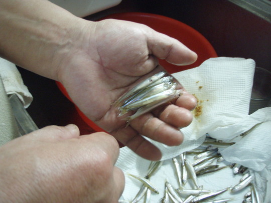 家に帰っててんぷらに。