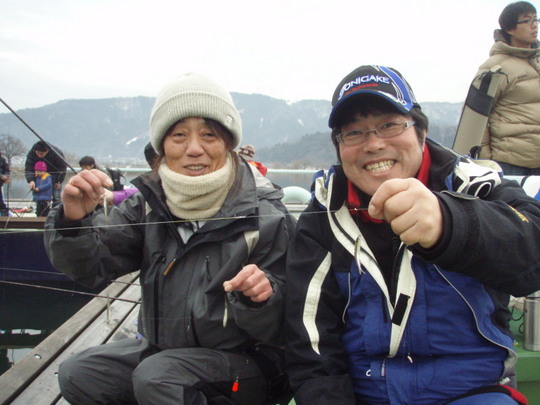 たまには夫婦で同時に釣れることも。