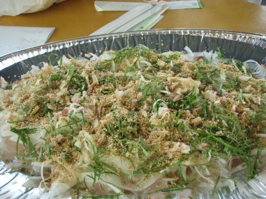 豪勢なアジのたたき。Kー5610さんの料理です