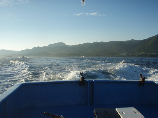 全速力で1時間、大きな海嶺玄達へ向かいます